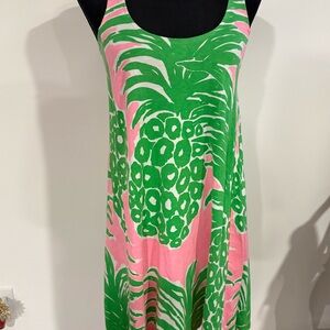 Lilly Pulitzer Monterey Flamenco Tank Dress Pink & Green Pineapple size XS